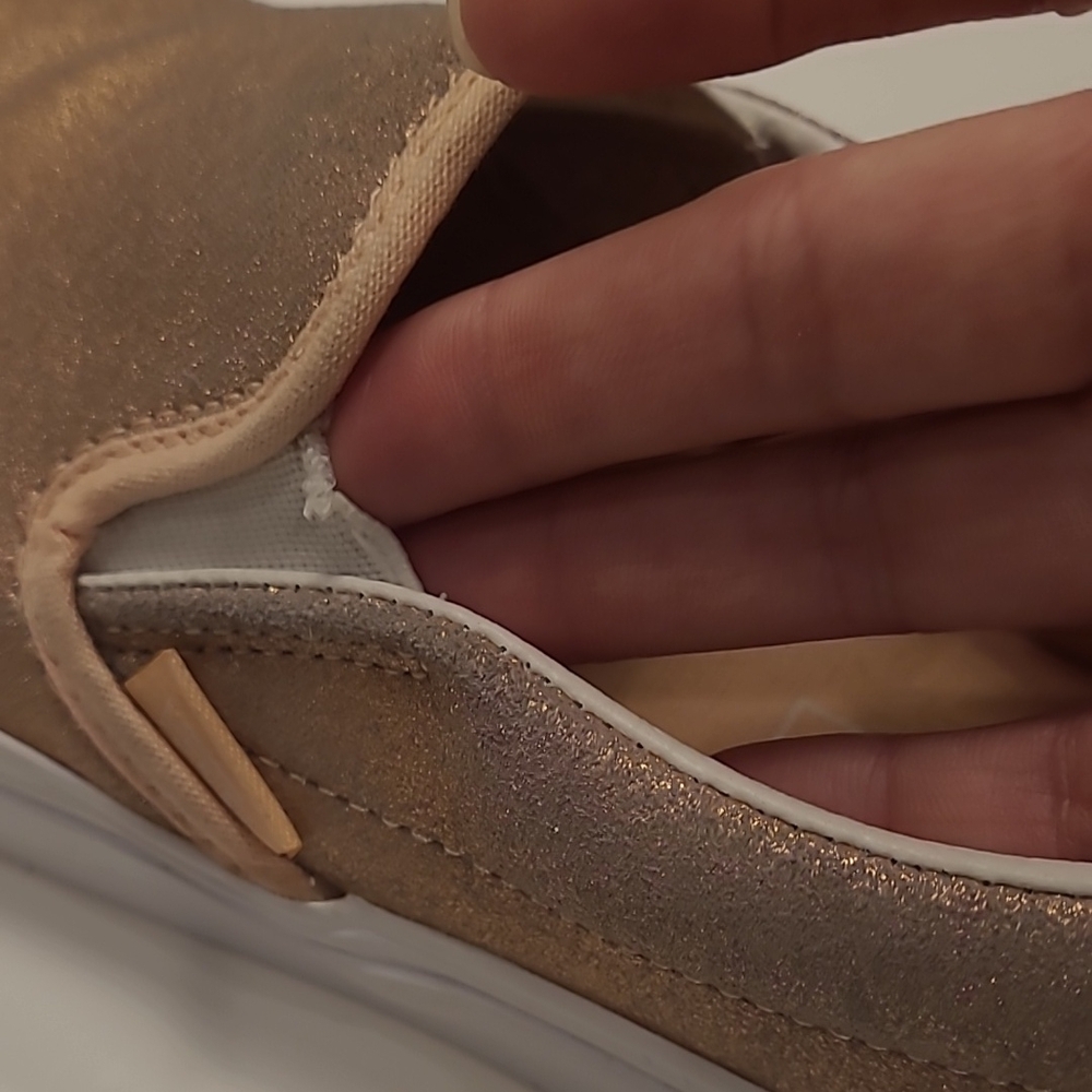 Vans Pink and Gold Slip-On Sneakers - Picture 5 of 12